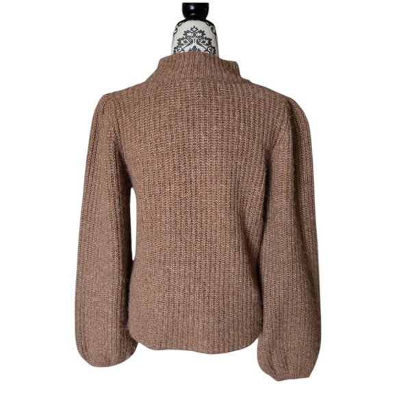Vero Moda mock-neck puff sleeve knit sweater size large - Picture 2 of 13